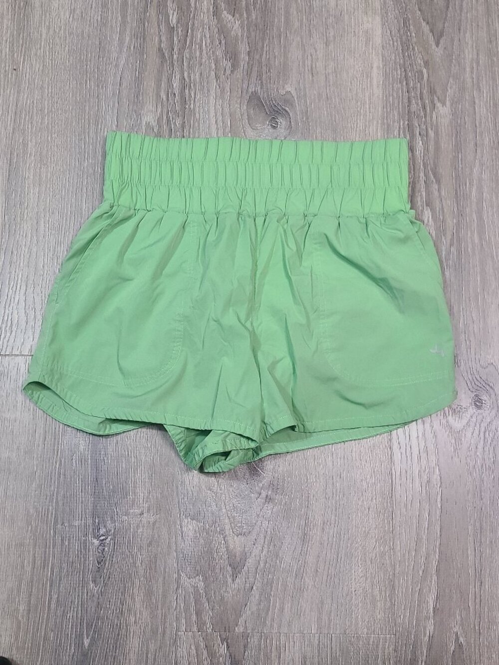 JoyLab Mint Green High Waisted Smocked Waistband Running Track Shorts Size XS